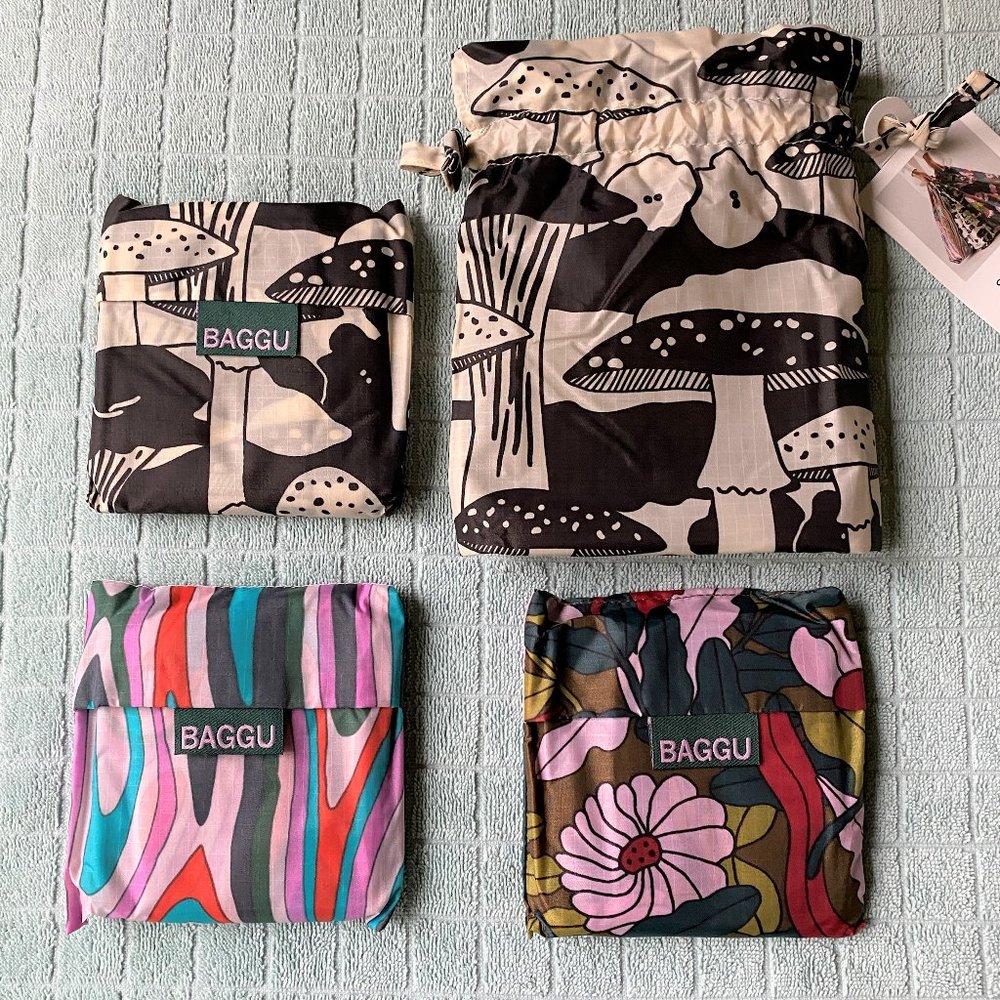NWT Standard Baggu Set - Archive Forest (Candy Woodgrain, Pink Fern, Mushroom) - Picture 2 of 6